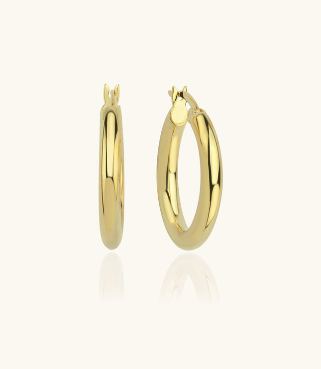 Thick Gold Hoop Earrings – 18K Gold-Plated Earrings for Women - Dabas Minimalist