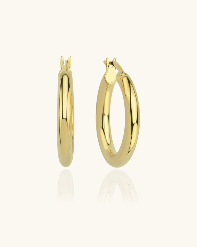 Thick Gold Hoop Earrings – 18K Gold-Plated Earrings for Women - Dabas Minimalist