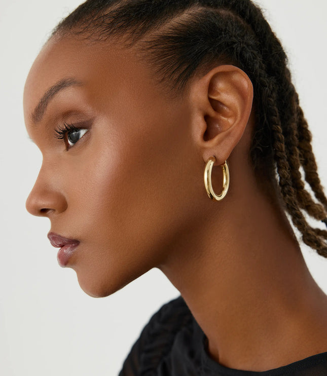 Thick Gold Hoop Earrings – 18K Gold-Plated Earrings for Women - Dabas Minimalist