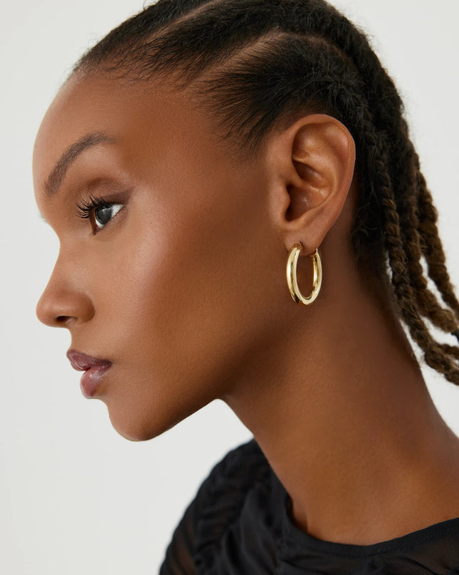 Thick Gold Hoop Earrings – 18K Gold-Plated Earrings for Women - Dabas Minimalist
