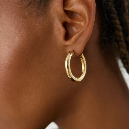 Thick Gold Hoop Earrings – 18K Gold-Plated Earrings for Women - Dabas Minimalist