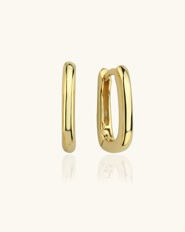 Minimalist Small Square Gold Hoop Earrings – 18K Gold-Plated Earrings - Dabas Minimalist