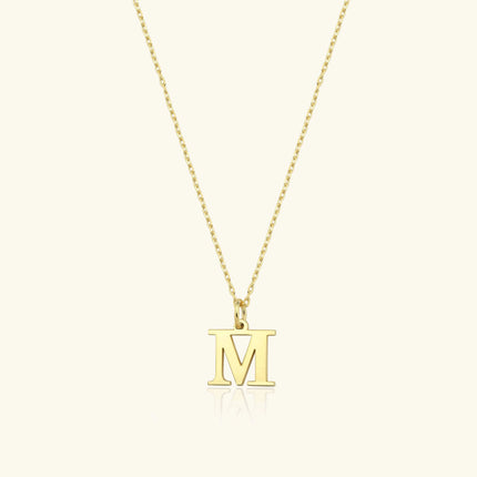 Initial Pendant Necklace - 18K Gold Plated Sterling Silver Alphabet Jewelry - Dabas Minimalist
