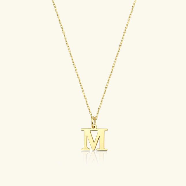 Initial Pendant Necklace - 18K Gold Plated Sterling Silver Alphabet Jewelry - Dabas Minimalist