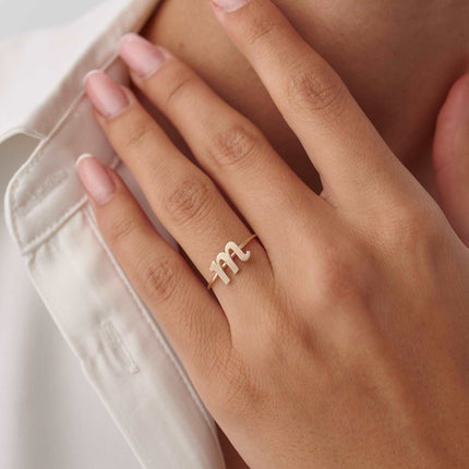 Personalized Initial Letter Ring - Dabas Minimalist