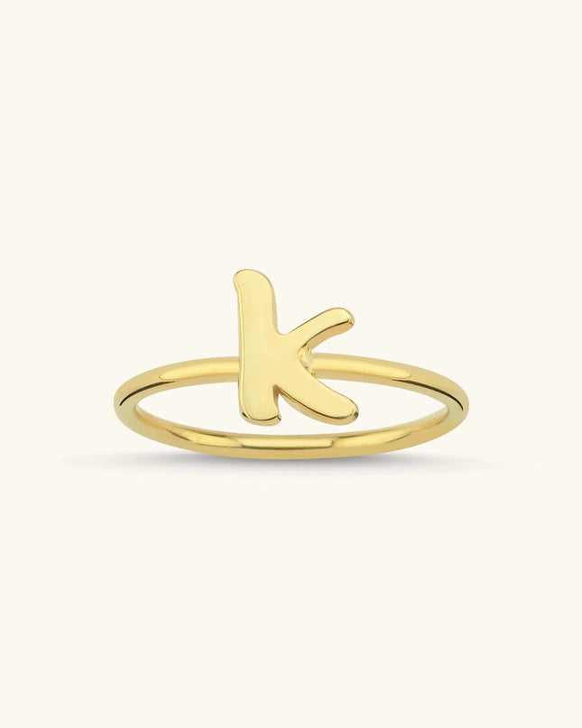 Personalized Initial Letter Ring - Dabas Minimalist