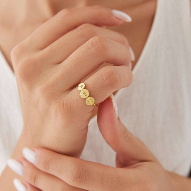 Personalized Love Initial Ring • Triple - Dabas Minimalist