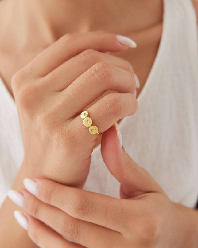 Personalized Love Initial Ring • Triple - Dabas Minimalist