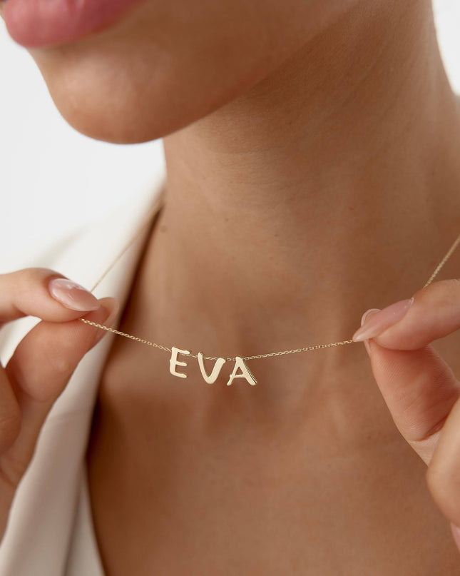 Gold Initial Necklace - 18K Gold-Plated Sterling Silver Personalized Letter Necklace - Dabas Minimalist