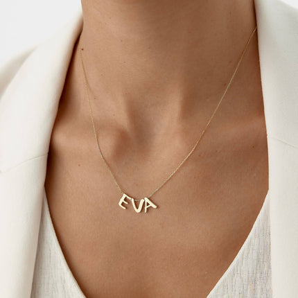 Gold Initial Necklace - 18K Gold-Plated Sterling Silver Personalized Letter Necklace - Dabas Minimalist
