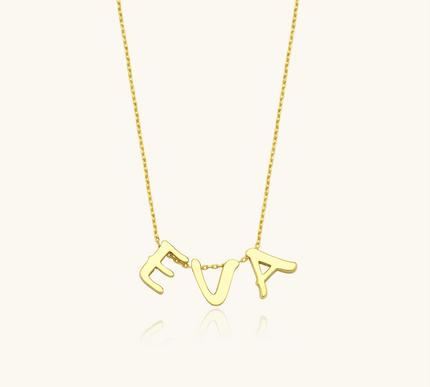 Gold Initial Necklace - 18K Gold-Plated Sterling Silver Personalized Letter Necklace - Dabas Minimalist