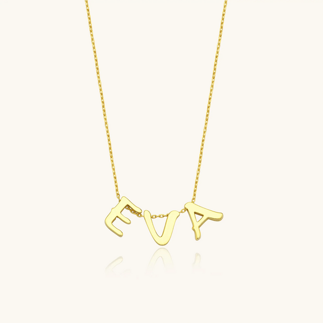 Gold Initial Necklace - 18K Gold-Plated Sterling Silver Personalized Letter Necklace - Dabas Minimalist