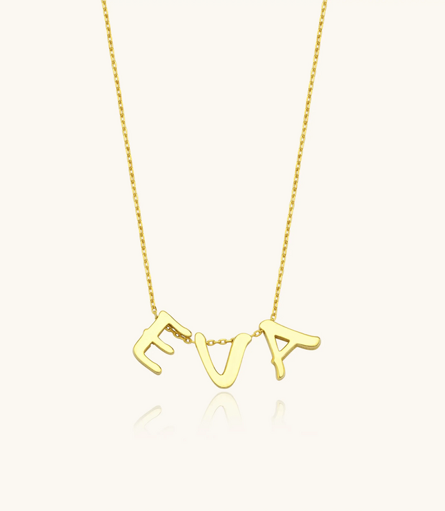 Gold Initial Necklace - 18K Gold-Plated Sterling Silver Personalized Letter Necklace - Dabas Minimalist