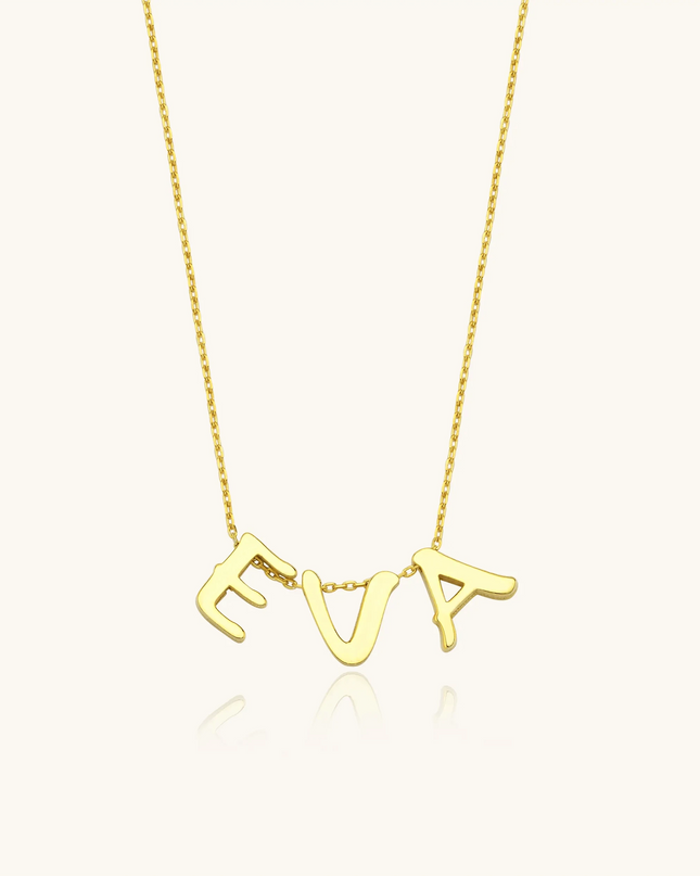 Gold Initial Necklace - 18K Gold-Plated Sterling Silver Personalized Letter Necklace - Dabas Minimalist