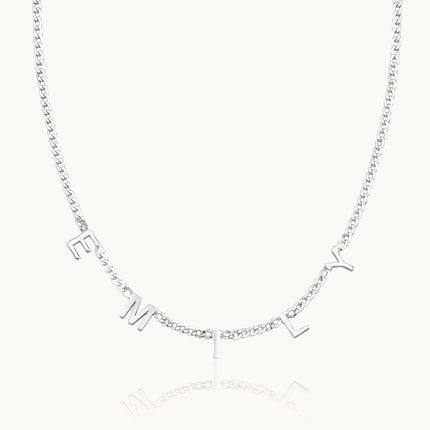 Custom Name Initial Necklace, 18K Gold-Plated Sterling Silver - Dabas Minimalist