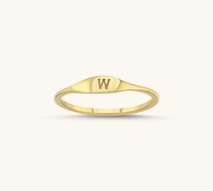 Initial Ring – 18K Gold-Plated Sterling Silver Personalized Ring - Dabas Minimalist