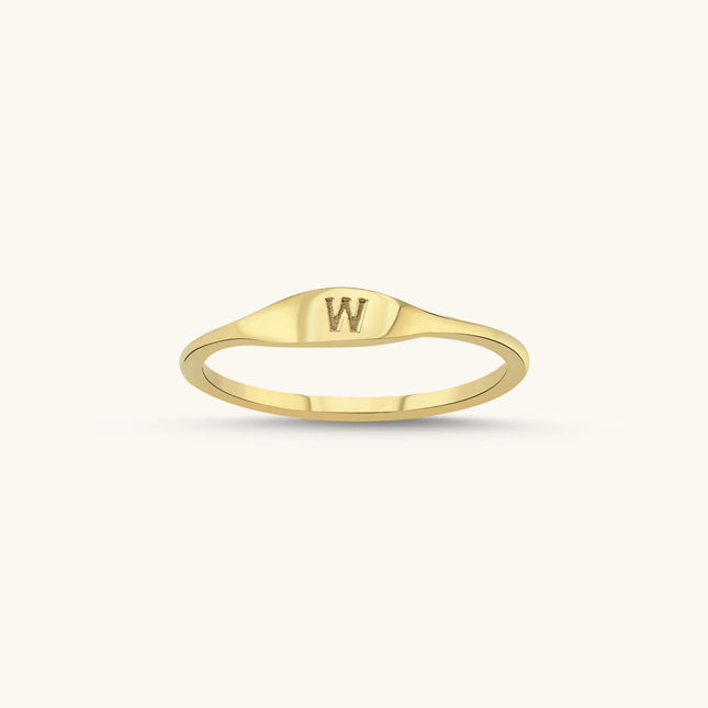 Initial Ring – 18K Gold-Plated Sterling Silver Personalized Ring - Dabas Minimalist