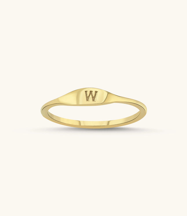 Initial Ring – 18K Gold-Plated Sterling Silver Personalized Ring - Dabas Minimalist