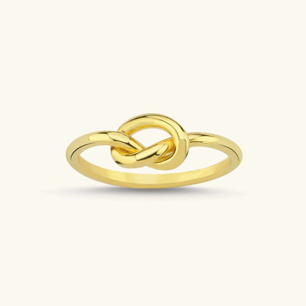 Gold Knot Ring – 18K Gold-Plated Sterling Silver - Dabas Minimalist
