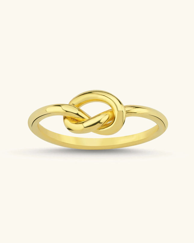 Gold Knot Ring – 18K Gold-Plated Sterling Silver - Dabas Minimalist