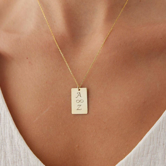 Personalized Engraving Name Necklace Dabas Minimalist