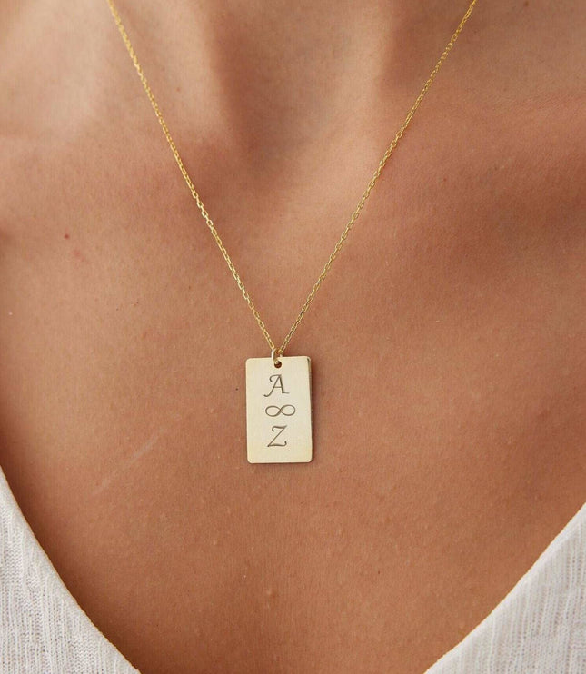 Personalized Engraving Name Necklace Dabas Minimalist