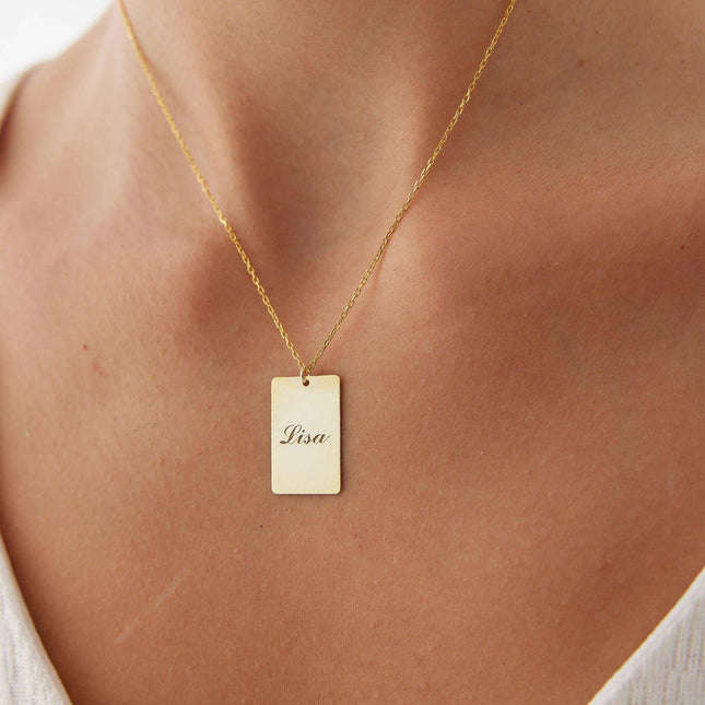 Personalized Engraving Name Necklace Dabas Minimalist