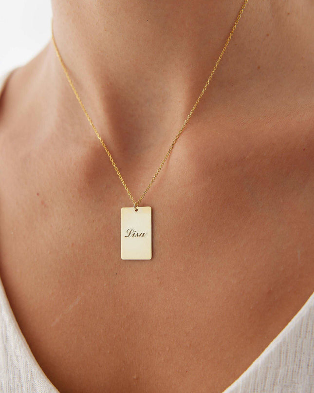 Personalized Engraving Name Necklace Dabas Minimalist