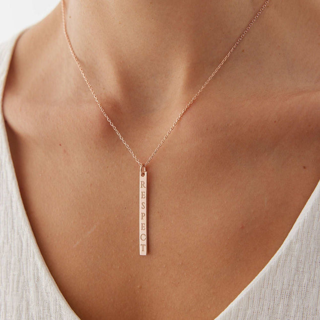 Personalized Vertical Name Bar Necklace Dabas Minimalist