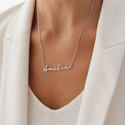 Personalized Letter Horizontal Necklace Dabas Minimalist