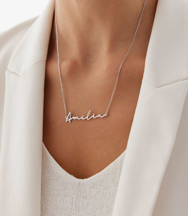Personalized Letter Horizontal Necklace Dabas Minimalist