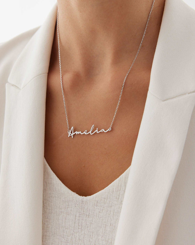 Personalized Letter Horizontal Necklace Dabas Minimalist