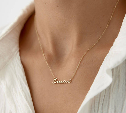 Personalized Letter Horizontal Necklace Dabas Minimalist
