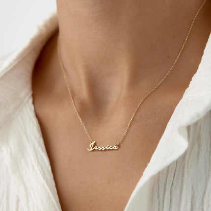 Personalized Letter Horizontal Necklace Dabas Minimalist