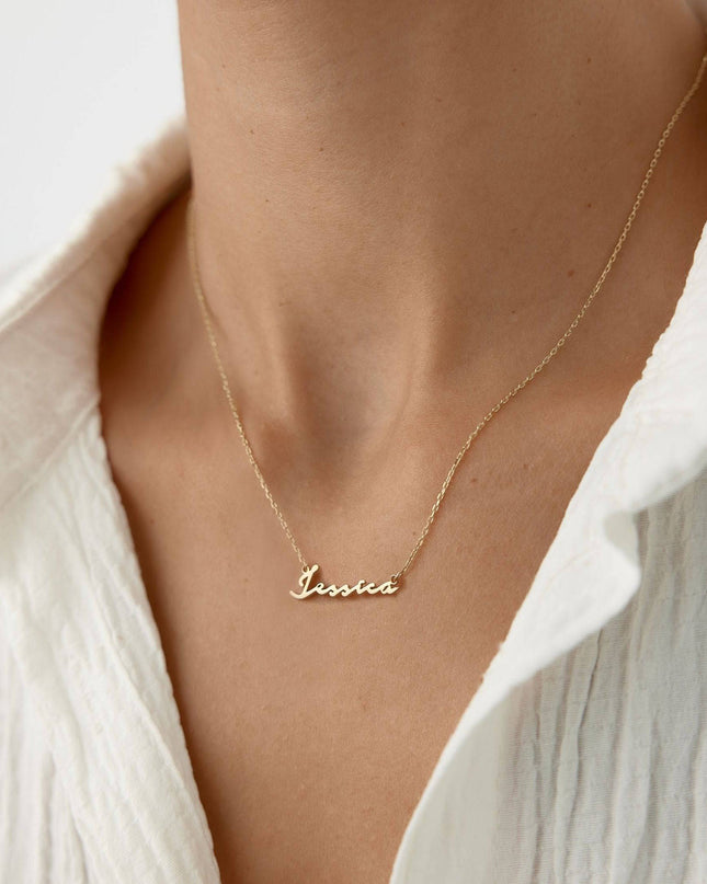Personalized Letter Horizontal Necklace Dabas Minimalist