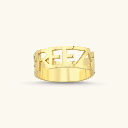 Custom Name Ring - 18K Gold-Plated Sterling Silver - Dabas Minimalist