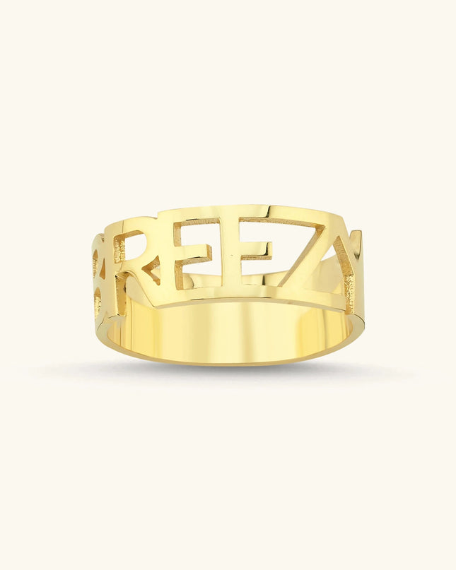 Custom Name Ring - 18K Gold-Plated Sterling Silver - Dabas Minimalist