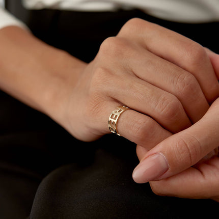 Custom Name Ring - 18K Gold-Plated Sterling Silver - Dabas Minimalist