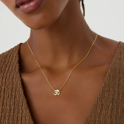 Om Necklace – 18K Gold-Plated Sterling Silver Spiritual Jewelry - Dabas Minimalist