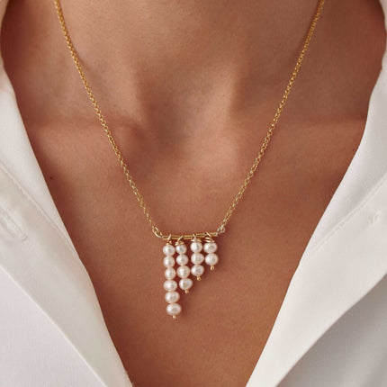 Handmade Freshwater Pearl Necklace: 18K Gold & 925 Sterling Silver - Dabas Minimalist