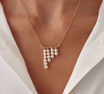 Handmade Freshwater Pearl Necklace: 18K Gold & 925 Sterling Silver - Dabas Minimalist