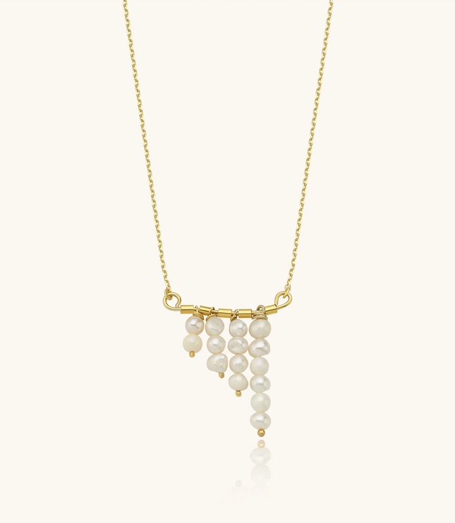 Handmade Freshwater Pearl Necklace: 18K Gold & 925 Sterling Silver - Dabas Minimalist