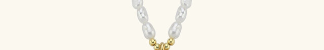 Mother of Pearl Heart Pendant Initial Necklace with Pearl Beaded, 18K Gold-Plated Sterling Silver - Dabas Minimalist