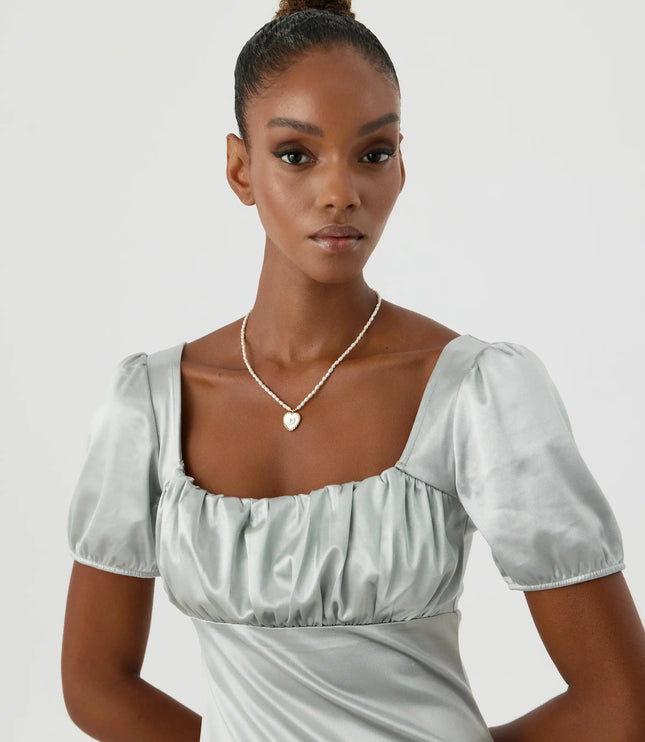 Mother of Pearl Heart Pendant Initial Necklace with Pearl Beaded, 18K Gold-Plated Sterling Silver - Dabas Minimalist