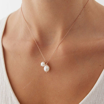 Tiny Freshwater Natural Pearl Bridesmaid Necklace Dabas Minimalist