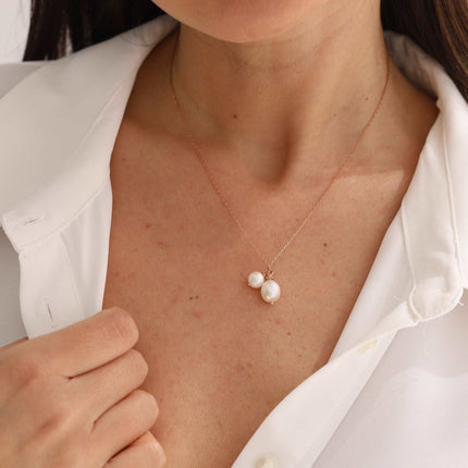 Tiny Freshwater Natural Pearl Bridesmaid Necklace Dabas Minimalist