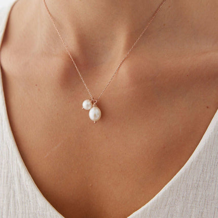 Tiny Freshwater Natural Pearl Bridesmaid Necklace Dabas Minimalist