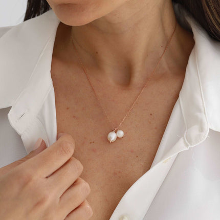 Tiny Freshwater Natural Pearl Bridesmaid Necklace Dabas Minimalist