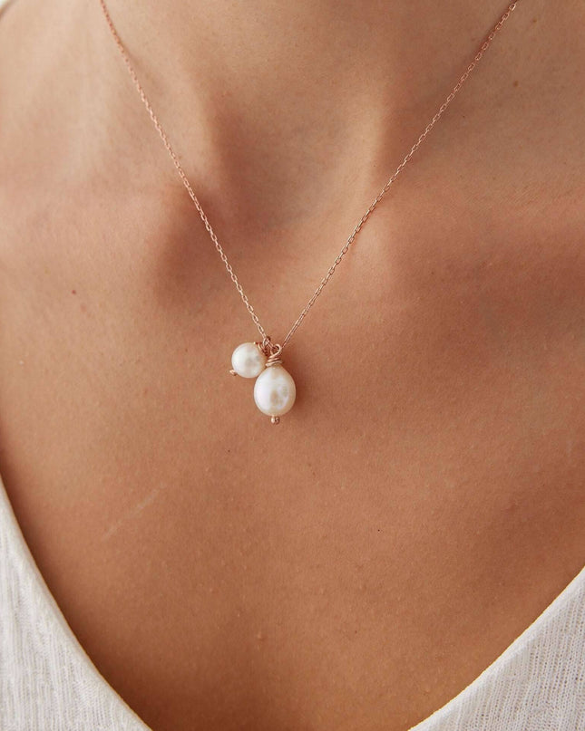 Tiny Freshwater Natural Pearl Bridesmaid Necklace Dabas Minimalist