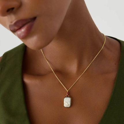 Baroque Pearl and Baguette Diamond Pendant Necklace - Dabas Minimalist
